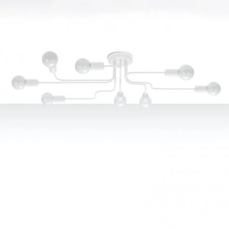 Lampy-sufitowe - żyrandol typu pająk nowoczesny 8 ramion vector 8 biały sollux sl.1444 