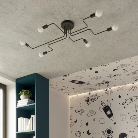 Kinkiety-do-salonu - kinkiet  modernistyczny czarny vector czarny sollux sl.1445 