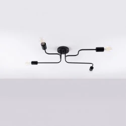 Lampy-sufitowe - żyrandol nowoczesny na 4 wyginane ramiona vector 4 czarny sollux sl.1446 