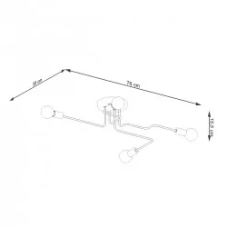 Lampy-sufitowe - żyrandol nowoczesny na 4 wyginane ramiona vector 4 czarny sollux sl.1446 