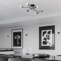 Lampy-sufitowe - żyrandol nowoczesny na 4 wyginane ramiona vector 4 czarny sollux sl.1446 