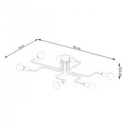Lampy-sufitowe - żyrandol 6-ramienny industrialny vector 6 czarny sollux sl.1447 