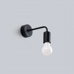 Kinkiety-do-salonu - kinkiet prosty czarny minimalistyczny norah czarny sollux sl.1449 