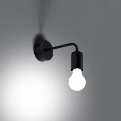 Kinkiety-do-salonu - kinkiet prosty czarny minimalistyczny norah czarny sollux sl.1449 