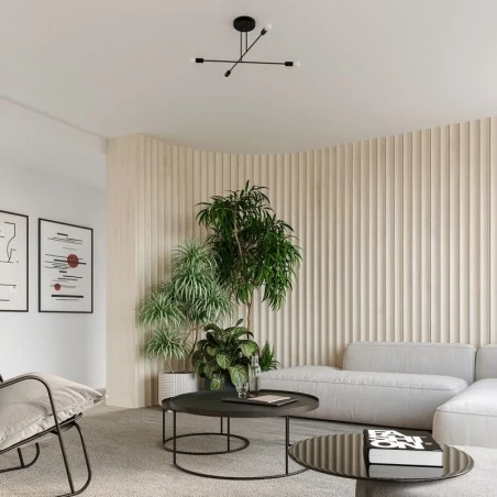 Lampy-sufitowe - żyrandol industrialny 3 ramiona norah 3 czarny sollux sl.1450 