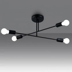 Lampy-sufitowe - żyrandol norah 4 ramiona czarny modernistyczny sollux sl.1451 