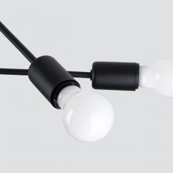 Lampy-sufitowe - żyrandol norah 4 ramiona czarny modernistyczny sollux sl.1451 