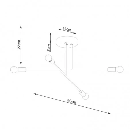 Lampy-sufitowe - żyrandol norah 4 ramiona czarny modernistyczny sollux sl.1451 