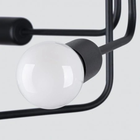 Lampy-sufitowe - żyrandol nowoczesny typu pająk 6 ramion czarny norah  sollux sl.1452 