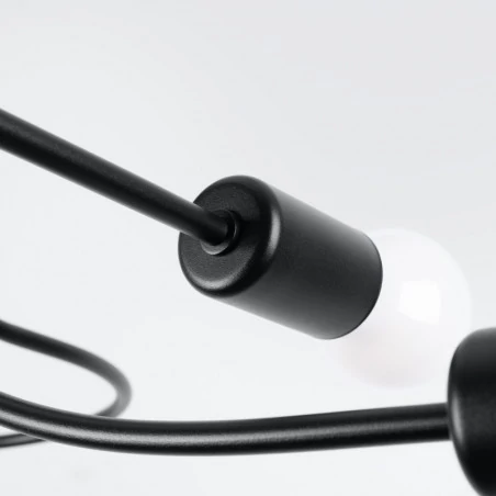 Lampy-sufitowe - żyrandol modny wyginany do sypialni levar 4 czarny sollux sl.1455 