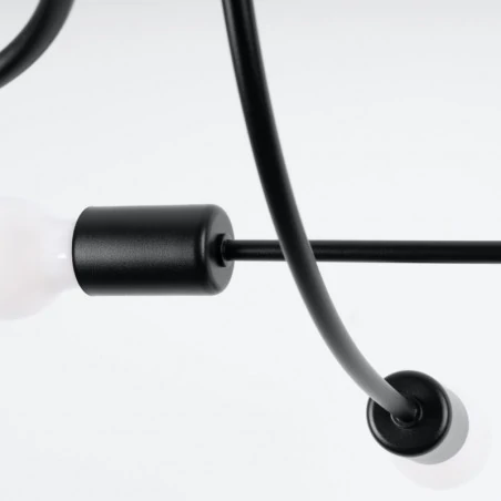 Lampy-sufitowe - żyrandol wyginany fikuśny levar 6 czarny sollux sl.1456 