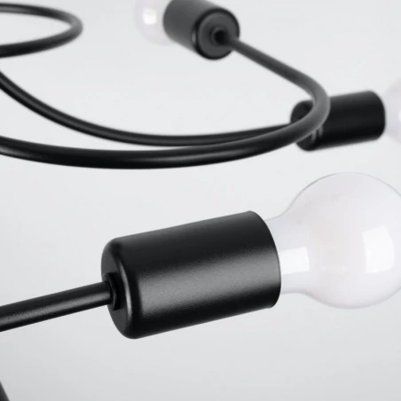 Lampy-sufitowe - żyrandol pajączek levar 8 czarny sollux sl.1457 