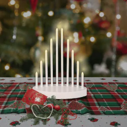 Dekoracje-swiateczne-led - świecznik led na baterie biały 10 diod upominek świąteczny led dcaw01 emos