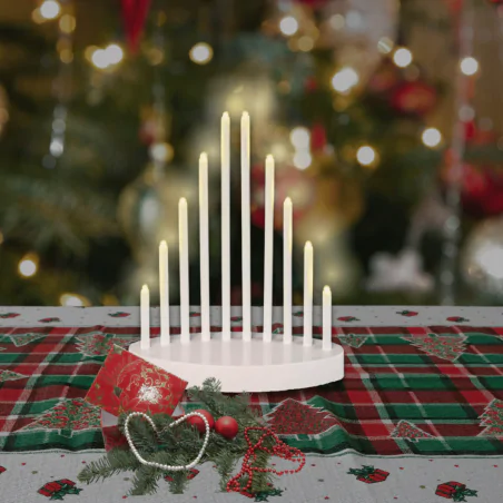 Dekoracje-swiateczne-led - świecznik led na baterie biały 10 diod upominek świąteczny led dcaw01 emos 