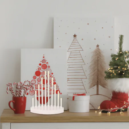 Dekoracje-swiateczne-led - świecznik led na baterie biały 10 diod upominek świąteczny led dcaw01 emos 