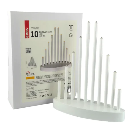 Dekoracje-swiateczne-led - świecznik led na baterie biały 10 diod upominek świąteczny led dcaw01 emos 