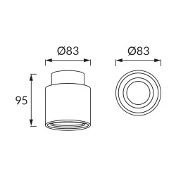 Oprawy-sufitowe-ruchome - oprawa sufitowa tuba natynkowa biała ruchoma gu10 hariet led c ideus 