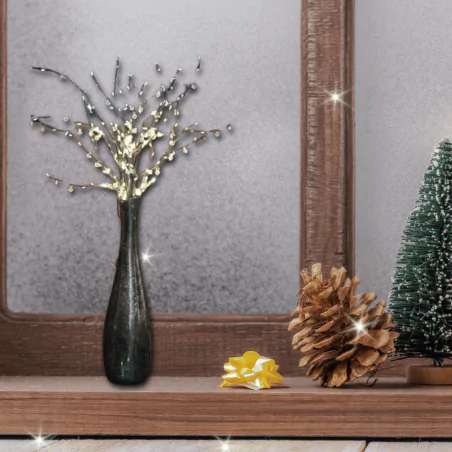 Dekoracje-swiateczne-led - dekoracja świąteczna podświetlane gałązki z perełkami led na baterie 