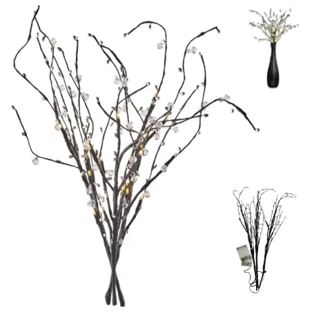 Dekoracje-swiateczne-led - dekoracja świąteczna podświetlane gałązki z perełkami led na baterie 