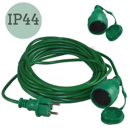 Przedluzacze-elektryczne - przedłużacz ogrodowy zielony do oświetlenia choinkowego 10m 