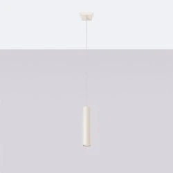 Lampy-sufitowe - lampa wisząca prosta tuba lagos 1 beżowa sollux sl.1479 