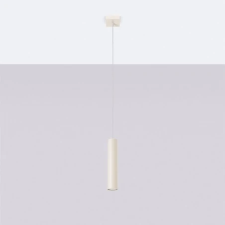 Lampy-sufitowe - lampa wisząca prosta tuba lagos 1 beżowa sollux sl.1479 