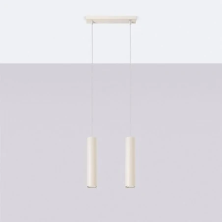 Lampy-sufitowe - lampa wisząca 2 tuby lagos 2 beżowa sollux sl.1480 