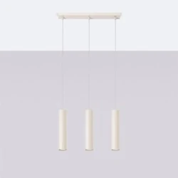 Lampy-sufitowe - lampa wisząca oprawa 3 tuby sufitowe lagos 3l beżowa sollux sl.1481 