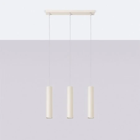 Lampy-sufitowe - lampa wisząca oprawa 3 tuby sufitowe lagos 3l beżowa sollux sl.1481 