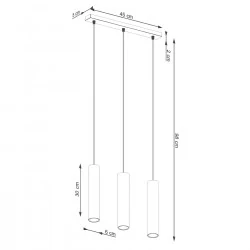 Lampy-sufitowe - lampa wisząca oprawa 3 tuby sufitowe lagos 3l beżowa sollux sl.1481 