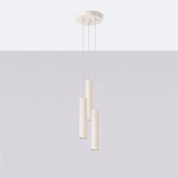 Lampy-sufitowe - lampa sufitowa wisząca beżowa potrójna gu10 lagos sl.1482 sollux 