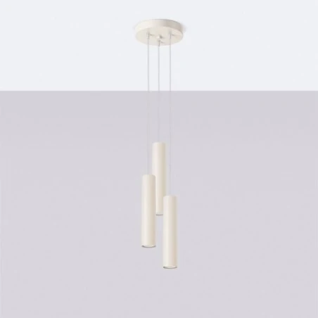 Lampy-sufitowe - lampa sufitowa wisząca beżowa potrójna gu10 lagos sl.1482 sollux 