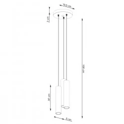 Lampy-sufitowe - lampa sufitowa wisząca beżowa potrójna gu10 lagos sl.1482 sollux 
