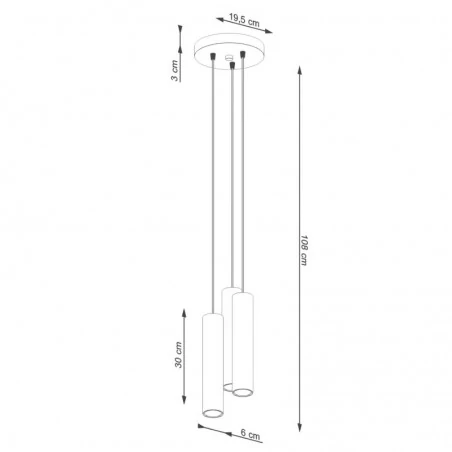 Lampy-sufitowe - lampa sufitowa wisząca beżowa potrójna gu10 lagos sl.1482 sollux 