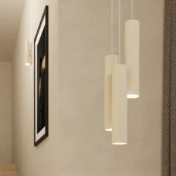 Lampy-sufitowe - lampa sufitowa wisząca beżowa potrójna gu10 lagos sl.1482 sollux 