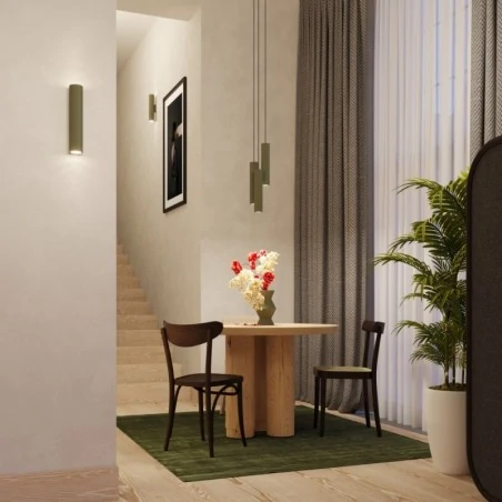 Lampy-sufitowe - lampa zwisające tuby lagos 3l zielona oliwka sollux sl.1486 