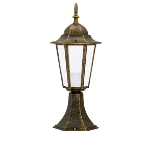 Lampy-ogrodowe-stojace - lampka do ogrodu stojąca patynowa niska 42cm liguria 201973 polux 