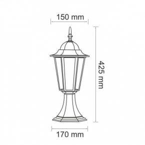 Lampy-ogrodowe-stojace - niska lampka do ogrodu stojąca patynowa 42cm e27 60w ip43 liguria 201973 polux 