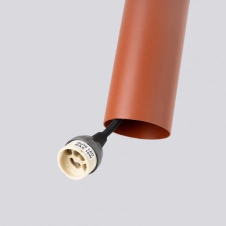 Lampy-sufitowe - lampa wisząca tuba zwis lagos 1 ochra czerwona sollux sl.1489 