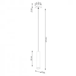 Lampy-sufitowe - lampa wisząca tuba zwis lagos 1 ochra czerwona sollux sl.1489 