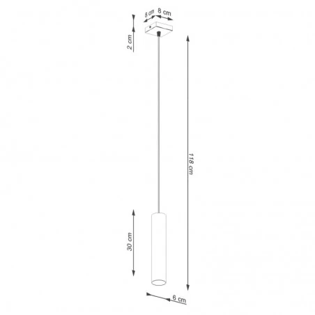 Lampy-sufitowe - lampa wisząca tuba zwis lagos 1 ochra czerwona sollux sl.1489 