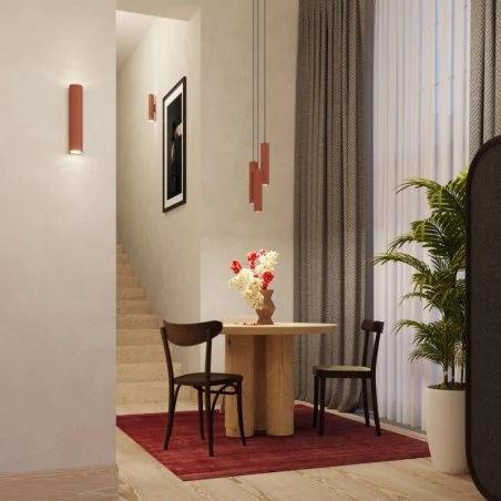 Lampy-sufitowe - lampa wisząca 3 tuby lagos 3l ochra czerwona sollux sl.1491 