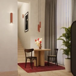 Oswietlenie-sufitowe - lampa wisząca potrójne tuby lagos 3p ochra czerwona sollux sl.1492 