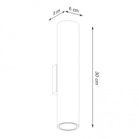 Kinkiety-do-salonu - kinkiet tuba na ścianę góra-dół lagos 2 ochra czerwona sollux sl.1493 