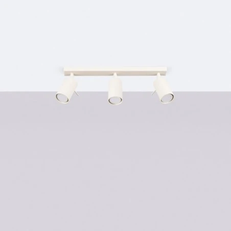 Oswietlenie-sufitowe - lampa sufitowa potrójna beżowa 3 ruchome reflektorki ring sl.1496 sollux 