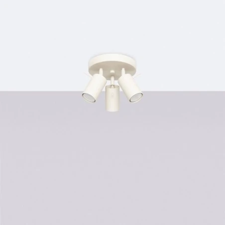 Oswietlenie-sufitowe - spot oświetleniowy sufitowy z trzema reflektorkami beżowy ring sl.1497 sollux 