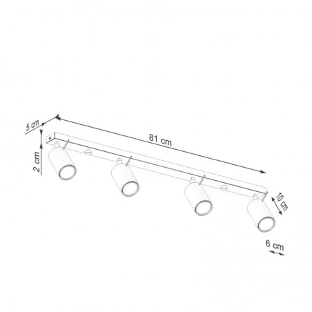 Oswietlenie-sufitowe - oprawa sufitowa listwa poczwórna ring 4l beżowy sollux sl.1498 