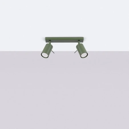 Oswietlenie-sufitowe - plafon lampa listwa oświetleniowa podwójna ring zielony oliwkowy sollux sl.1501 