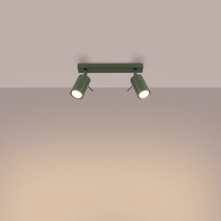 Oswietlenie-sufitowe - plafon lampa listwa oświetleniowa podwójna ring zielony oliwkowy sollux sl.1501 
