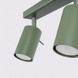 Oswietlenie-sufitowe - lampa sufitowa w formie listwy regulowane reflektorki zielony oliwkowy ring sl.1502 sollux 